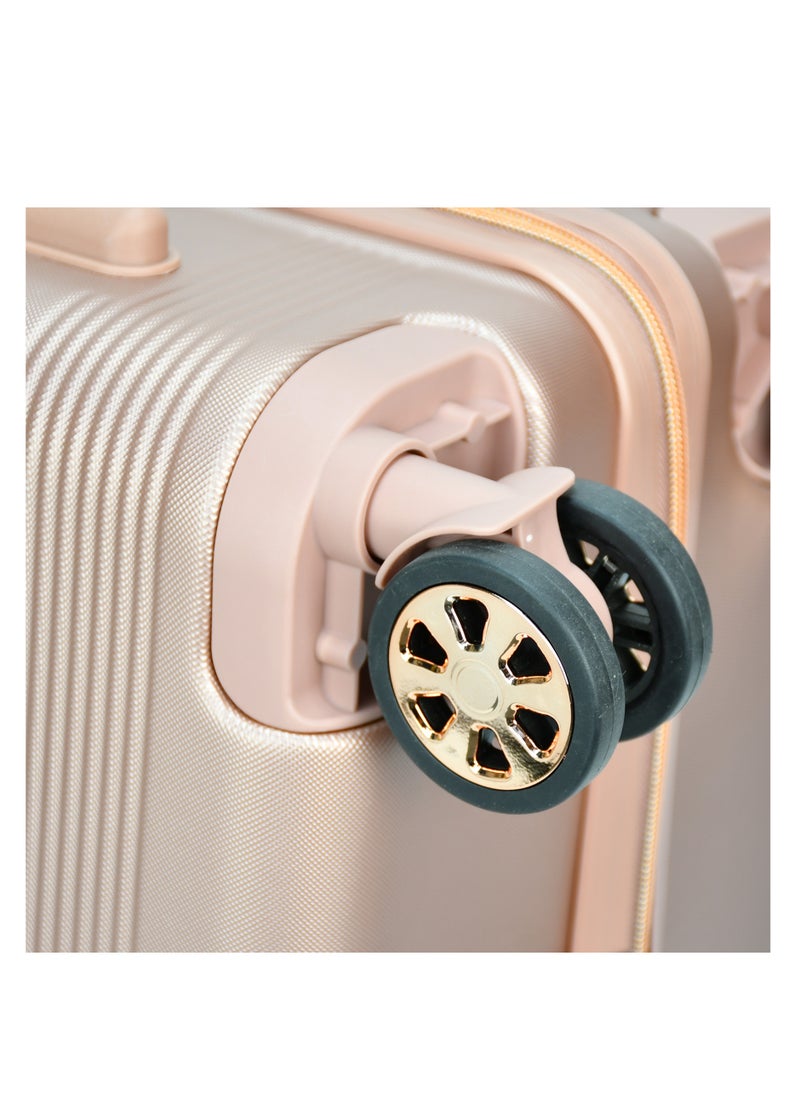 SENATOR - Hard Case Trolley Luggage Set For Unisex ABS Lightweight 4 Double Wheeled Suitcase With Built In TSA Type lock A5125 Set Of 4 Rose Gold - Image 1