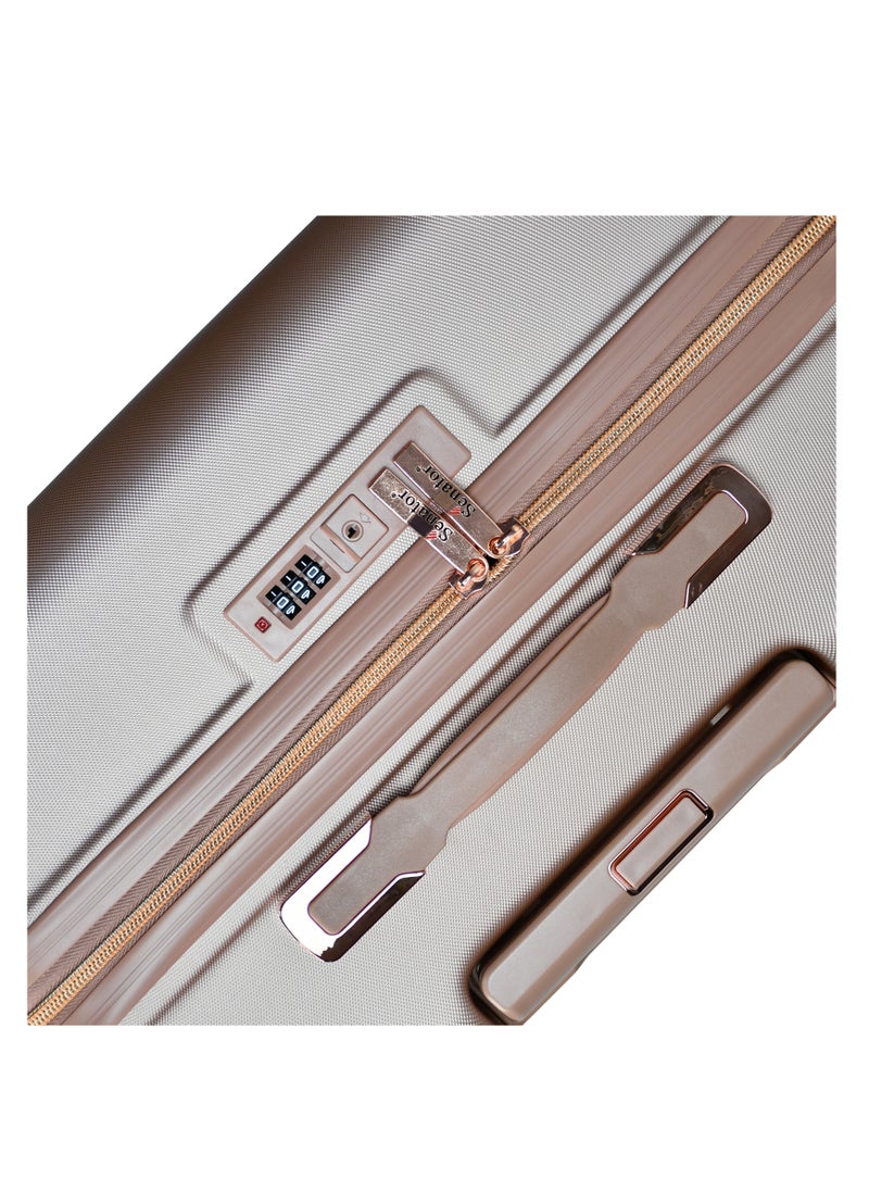 SENATOR - Hard Case Trolley Luggage Set For Unisex ABS Lightweight 4 Double Wheeled Suitcase With Built In TSA Type lock A5125 Set Of 4 Rose Gold - Image 1
