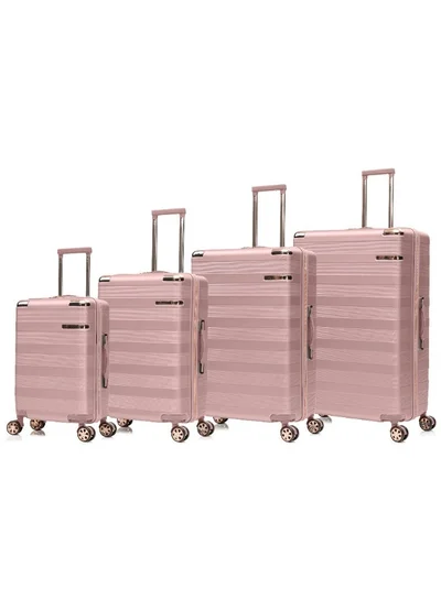 SENATOR Hard Case Trolley Luggage Set For Unisex ABS Lightweight 4 Double Wheeled Suitcase With Built In TSA Type lock A5125 Set Of 4 Rose Gold