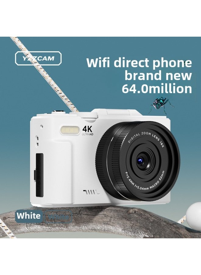 Generic Student Party Campus Flip Screen Entry-Level Micro Single High Pixel Digital Camera-Body Color:S85 White -package 2 With 32g Card  - Image 3