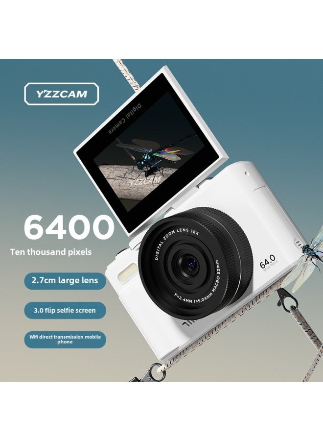 Generic Student Party Campus Flip Screen Entry-Level Micro Single High Pixel Digital Camera-Body Color:S85 White -package 2 With 32g Card  - Image 2