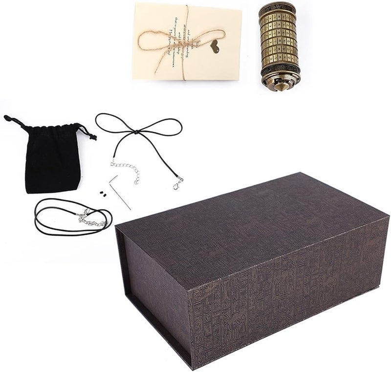 Da Vinci Code Lock Ring Box Romantic Proposal Gift with Ring Holder - Image 2