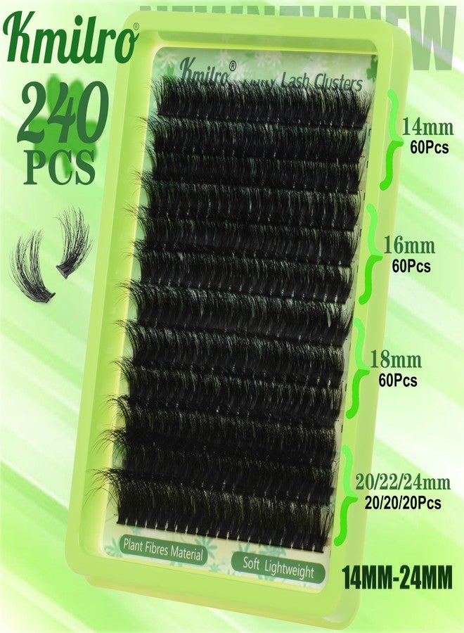 كميلرو رموش كي ميلرو عنقودية، 14-24 مم، رموش طويلة كثيفة، 180D DC، 240 قطعة من الرموش الفردية، رموش صناعية ناعمة وخفيفة، تركيب رموش سهل للمبتدئين - Image 3