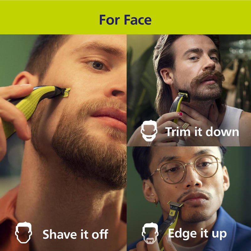 Norelco Philips OneBlade 360 Hybrid Face, Electric Beard Trimmer and Shaver, with 360 Blade Technology, 1x 360 Blade for Face, 5in1 Adjustable Comb, Model QP2724/90 - Image 2