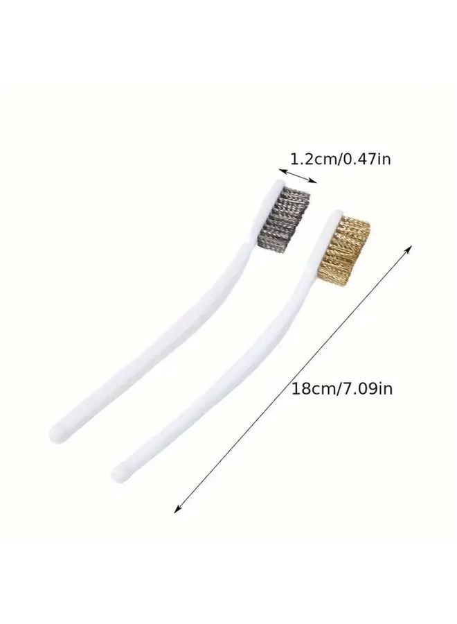 Pack Of 1 Stainless Steel Extended Copper Wire Brush With Plastic Handle Heavy Duty Rust Remover And Metal Polisher For Industrial Automotive DIY Projects Durable Cleaning Brush - Image 2