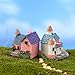 Haohaiblooms 2 Pack Miniature Resin Fairy Castle Houses DIY Mini Fairy Garden Ornaments for Dollhouse Bonsai and Micro Landscape Fairy Tale House Figurines for Home Yard Deskand Outdoor Garden Decorations - Image 2