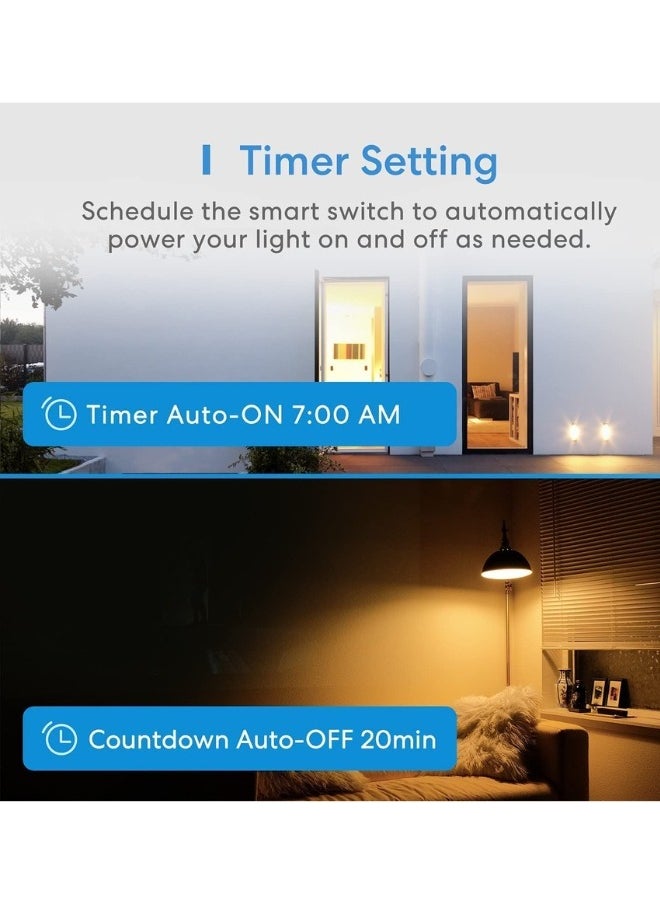 اميتيس جاردن - مفتاح إضاءة Wi-Fi ذكي متوافق مع التحكم الصوتي HomeKit مباشرة بواسطة Siri Alexa Google Assistant 4 Gang White - Image 1
