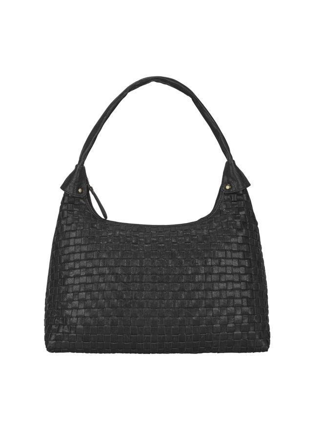 ANTONIO VALERIA Allison Braided Black Leather Hobo Bag for Women - Image 2