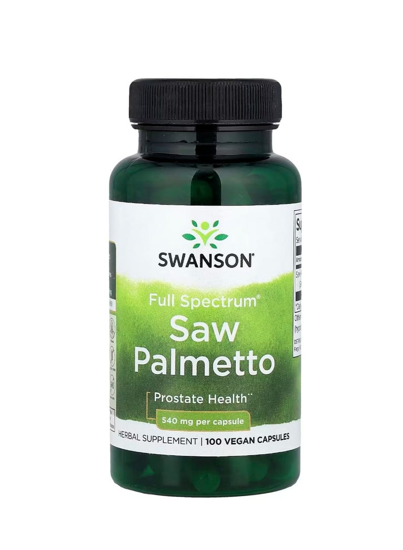 SWANSON Full Spectrum Saw Palmetto 540 mg 100 Vegan Capsules - Image 1