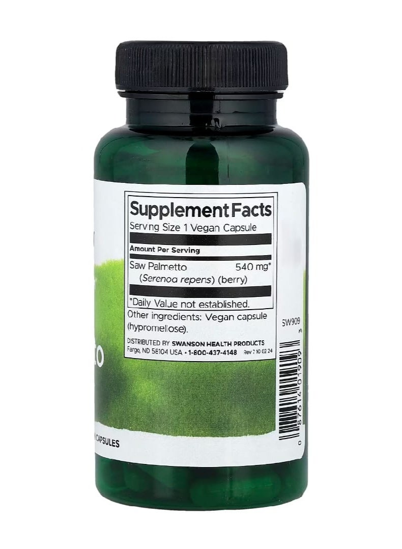 SWANSON Full Spectrum Saw Palmetto 540 mg 100 Vegan Capsules - Image 2