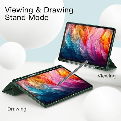 TGK Case for Lenovo Idea Tab Pro 12.7 Inch 2025 TB-373FU TB-375FC Tablet Trifold Smart Stand Cover (Green) - Image 4
