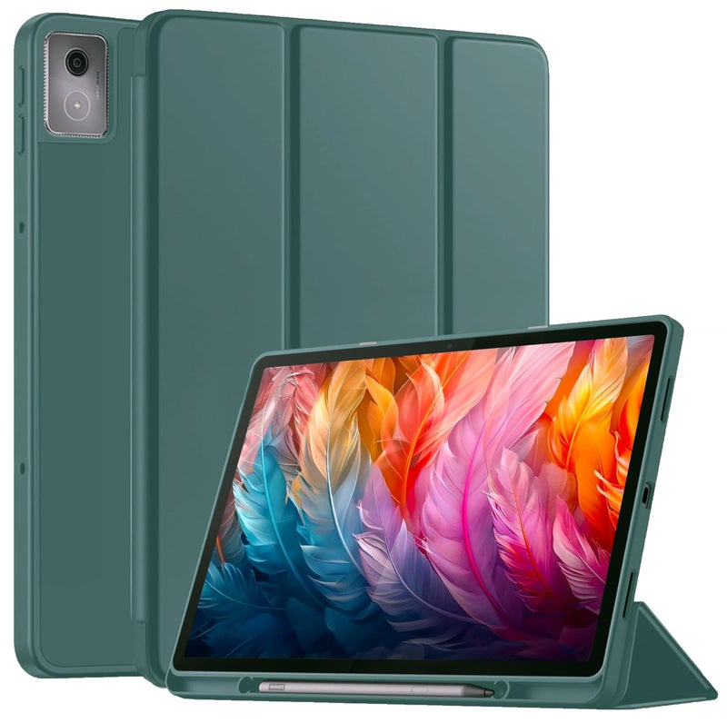 TGK Case for Lenovo Idea Tab Pro 12.7 Inch 2025 TB-373FU TB-375FC Tablet Trifold Smart Stand Cover (Green) - Image 1