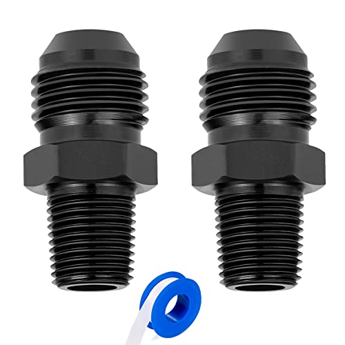 Breezliy محول موصل مستقيم من بريزلي 6AN ذكر إلى 1/8 NPT أنبوب ألومنيوم أسود 2PCS - Image 1