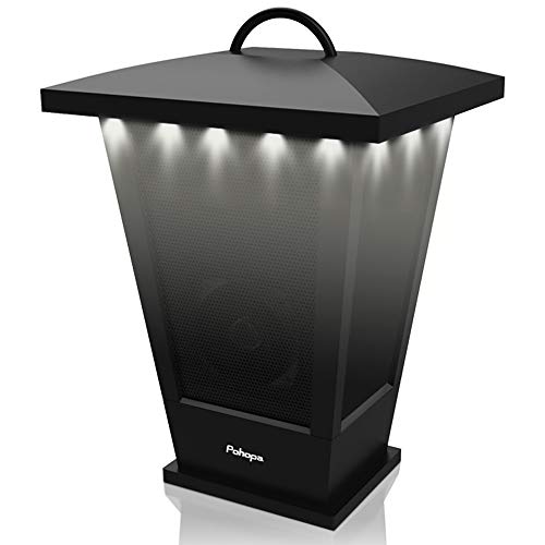 pohopa Bluetooth Speaker Waterproof, Portable Outdoor Wireless Speaker with LED Strip Lights Around, Support 2 or More Speakers 5.8Ghz Pairing Sync Shared Audio,Lantern Design Black - Image 1