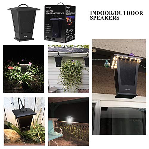 pohopa Bluetooth Speaker Waterproof, Portable Outdoor Wireless Speaker with LED Strip Lights Around, Support 2 or More Speakers 5.8Ghz Pairing Sync Shared Audio,Lantern Design Black - Image 4