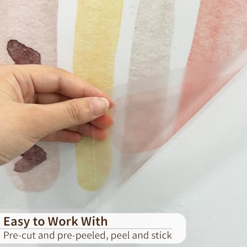 funlife Large Watercolor Rainbow Wall Decals Peel and Stick, Boho Yellow Sun Decal Boho Heart Wall Sticker for Girls Bedroom Decor, Kids Nursery Room Sunrise Playroom Wall Art Decor Decal - Image 4
