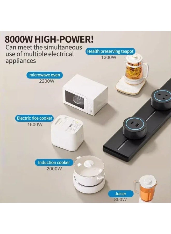 Magnetic Metal Power Strip, Grey, Universal Socket Design - 60 CM - Image 4