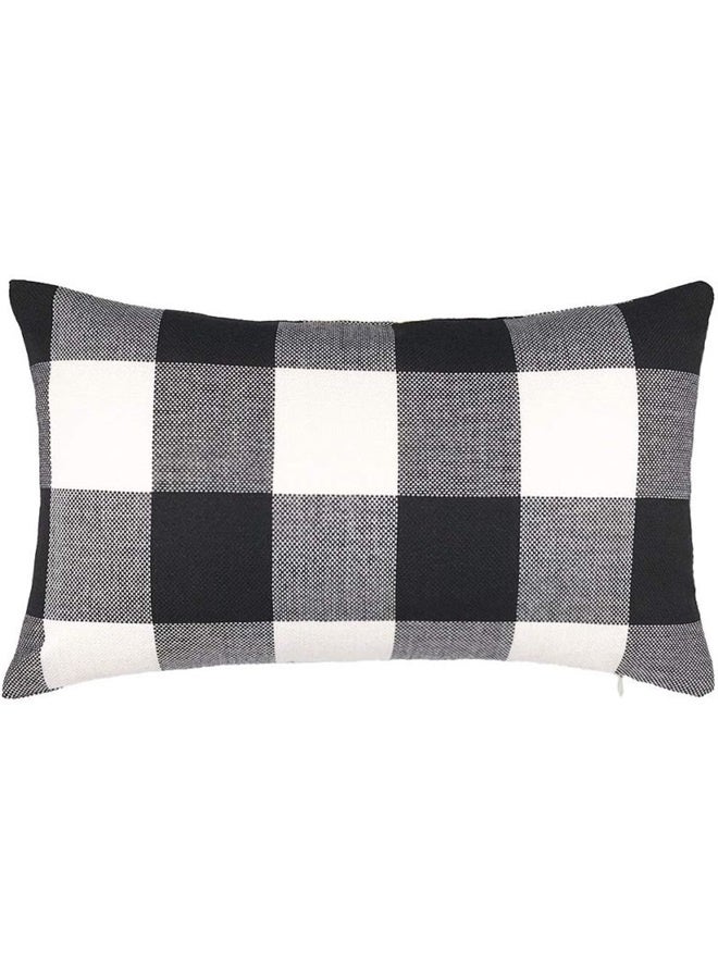 Generic Set of 2 Buffalo Check Plaid Pillow Covers Farmhouse Rustic Pillow Cases, Cotton Linen Throw Pillow Covers Cushion - Image 1