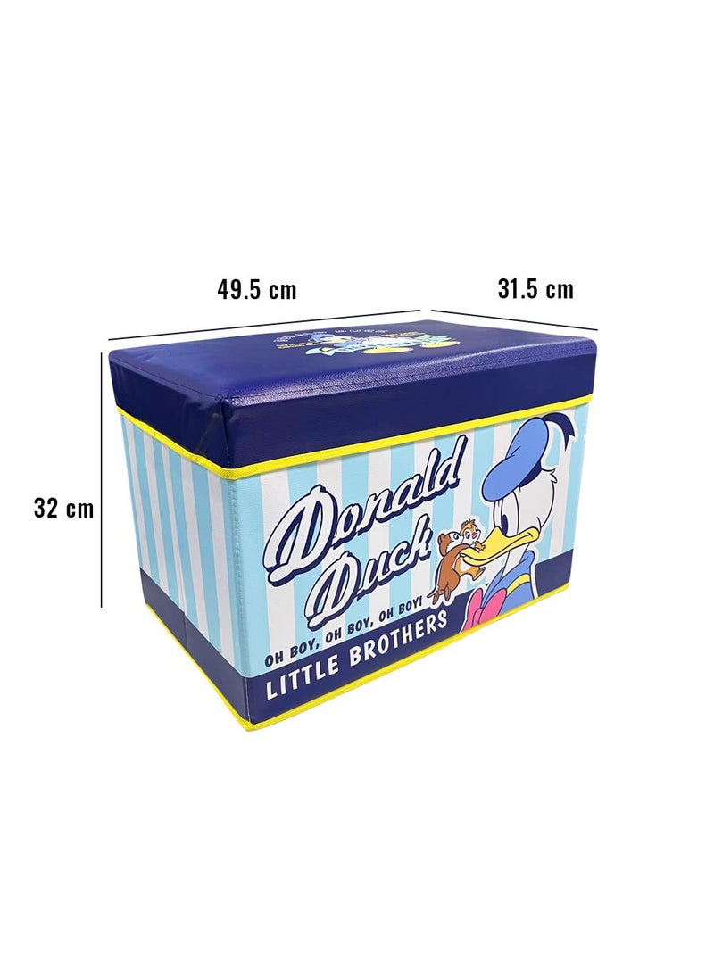 Sterling - Sterling Stool for Sitting in Living Room, Stool for Toys of Kids Storage, Stool for Sitting, Living Room and for Multipurpose,Stool with Storage- Donald Duck Stool (49.5 x 32 x 31.5 cm) - Image 1