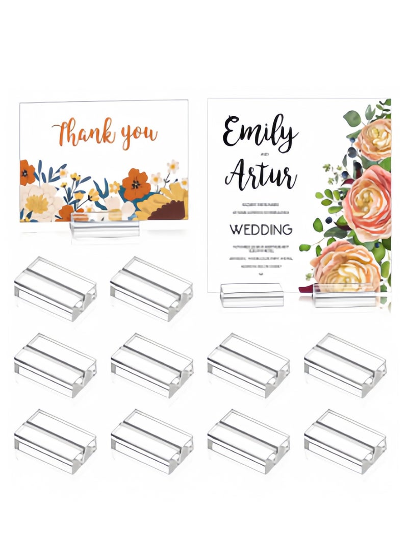 Clear Acrylic Card Holder, Clear Acrylic Stands,Place Card Holders Table Number Stands Card Display Stand for Dining Table Shop Office Wedding Photo Painting Business Card Holder (10 Pieces) - Image 1