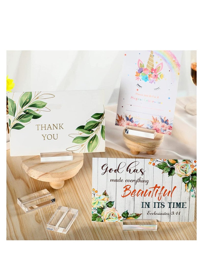 Clear Acrylic Card Holder, Clear Acrylic Stands,Place Card Holders Table Number Stands Card Display Stand for Dining Table Shop Office Wedding Photo Painting Business Card Holder (10 Pieces) - Image 4