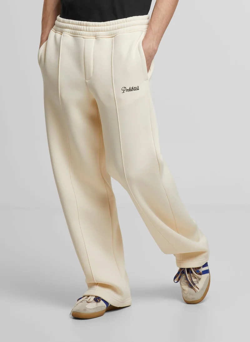 Prohibited Ecru Loose Fit Sweatpants  | Best Price UAE