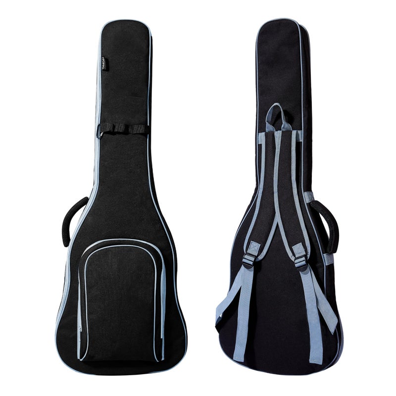 PPOPPO 39/40 Inch Electric Guitar Gig Bag & Soft Case with Neck Strap,7mm Thick Padding+Waterproof Nylon Exterior,Backpack Style Guitar Bag with Dual Adjustable Shoulder Straps&Padded Side Handle,Grey - Image 1