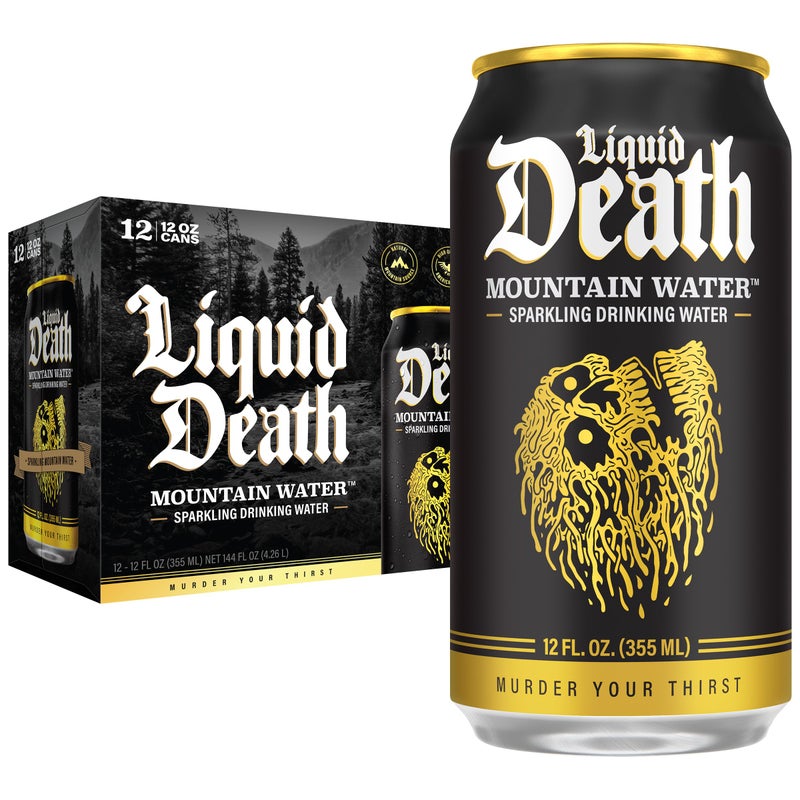 Liquid Death Sparkling Mountain Water Real Mountain Source IceCold Cans Infinitely Recyclable 12 Fl Oz Pack of 12 - Image 3