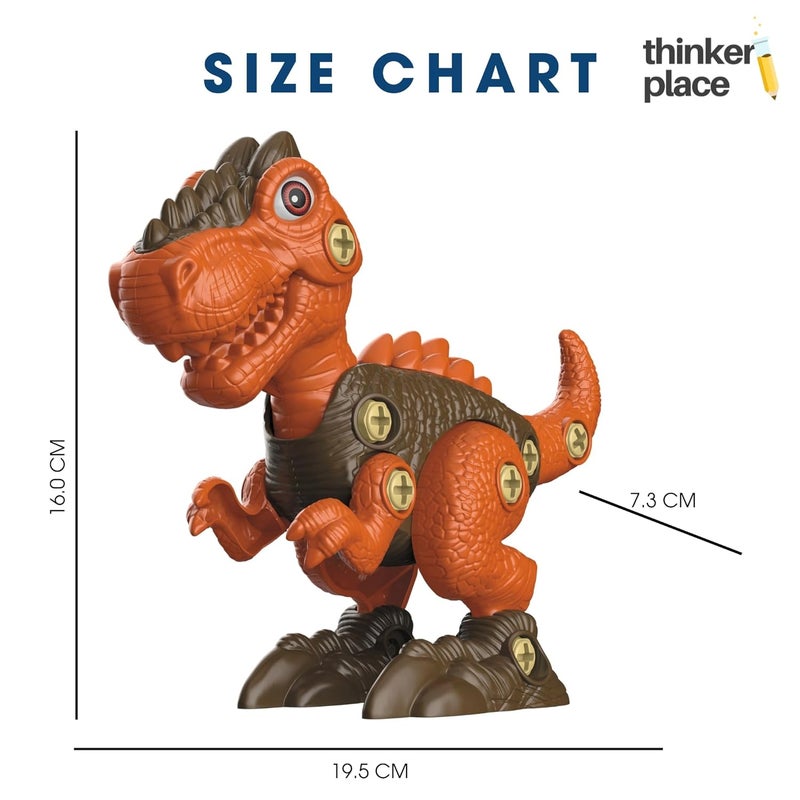 ThinkerPlace Large DIY T. Rex Dinosaur Kit with Motor Play | Learn About Motors | Take Apart Dinosaur Toys | Build, Play & Learn | STEM Educational Toy for Kids Age 4+ | Science & Learning Toy - Image 5
