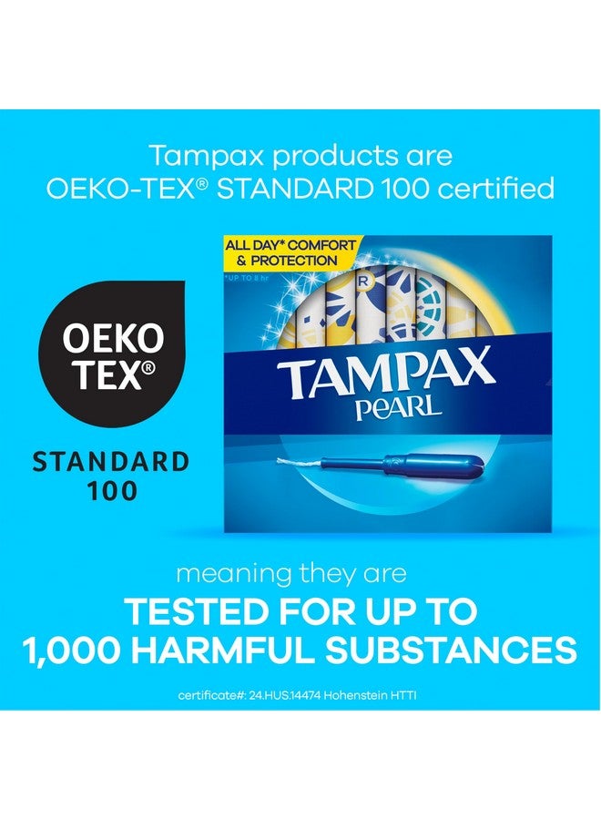 Tampax Pearl Tampons Trio Pack, Super/Super Plus/Ultra Absorbency with BPA-Free Plastic Applicator and LeakGuard Braid, Unscented, 34 Count x 3 Packs (102 Count Total) - Image 3