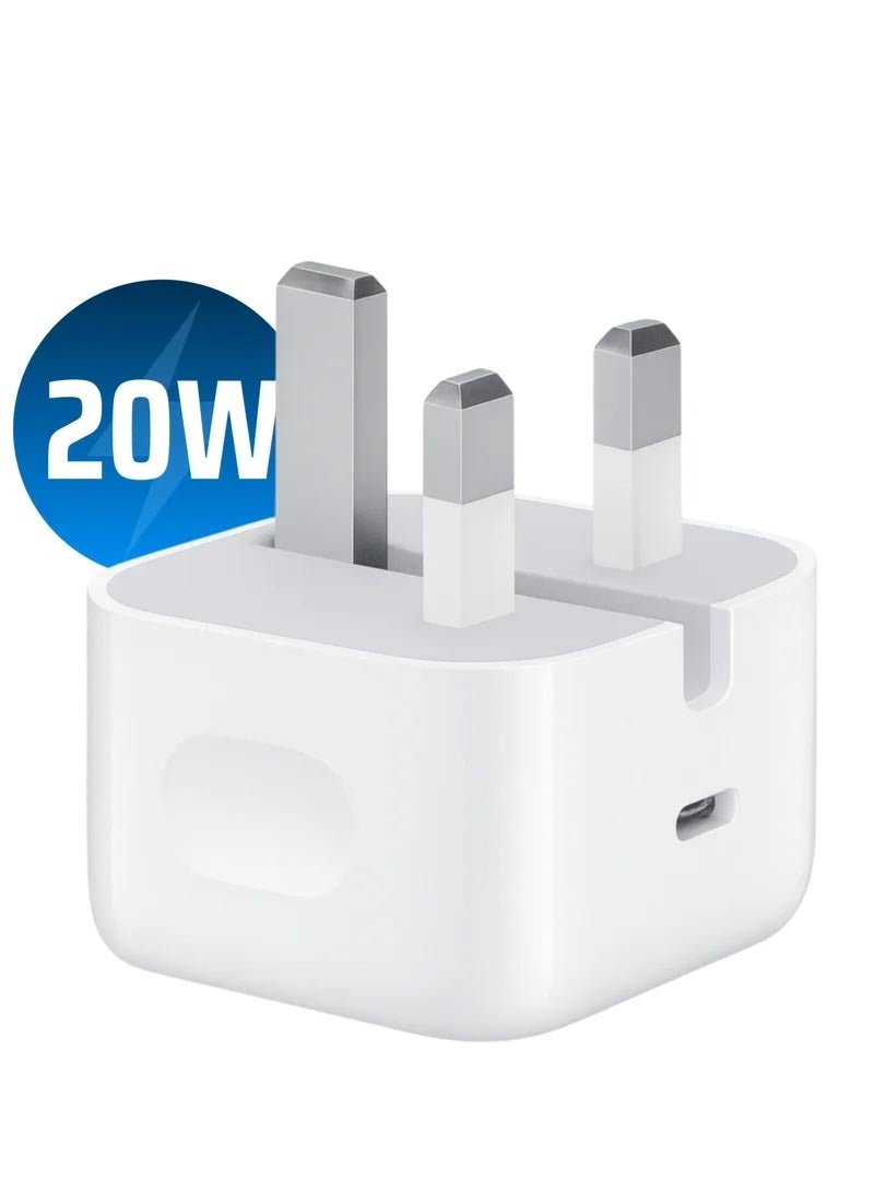 شاحن سريع iPhone 20W | شاحن سريع USB C متوافق مع iPhone 15/14/14 Pro/14 Pro Max/13/12/SE2020/11/XR/XS Max/X/iPad - Image 1
