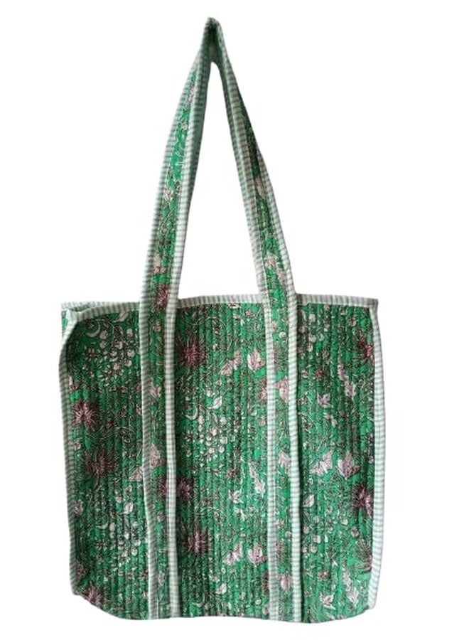 REGMESS Handmade Quilted Tote Bag Market bag beautiful flowers prints bags pockets Bridesmaid tote bag | Capsule Wardrobe | Wedding, Graduation Gift (18 x18 x 7 Inch, color-3) - Image 1
