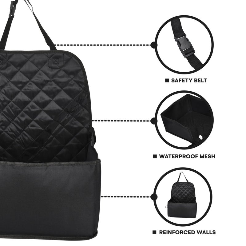 Black Rhino Pet Car Seat Black - Booster Seat for Small and Medium Dogs - Safe Protects Back Car Seats from Scratches and Messes - Robust and Waterproof Dog Accessories for Traveling - Image 5