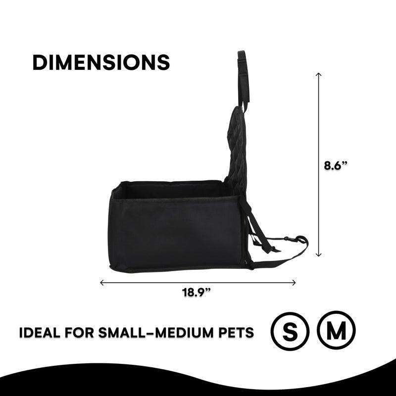 Black Rhino Pet Car Seat Black - Booster Seat for Small and Medium Dogs - Safe Protects Back Car Seats from Scratches and Messes - Robust and Waterproof Dog Accessories for Traveling - Image 3