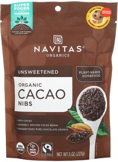 Navitas Organics Organic Cacao Nibs, Unsweetened, 8 oz (227 g) 