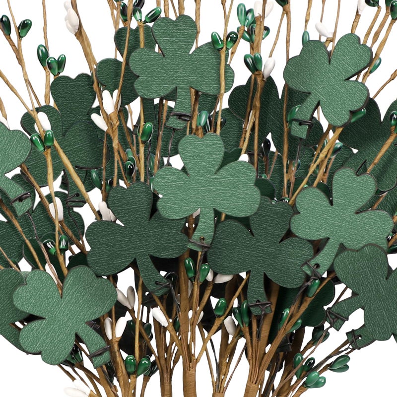 Eternity Sky 8Pcs St Patricks Day Decorations Shamrock Picks Decor Artificial Floral Stems For Party Table Centerpiece - Image 2
