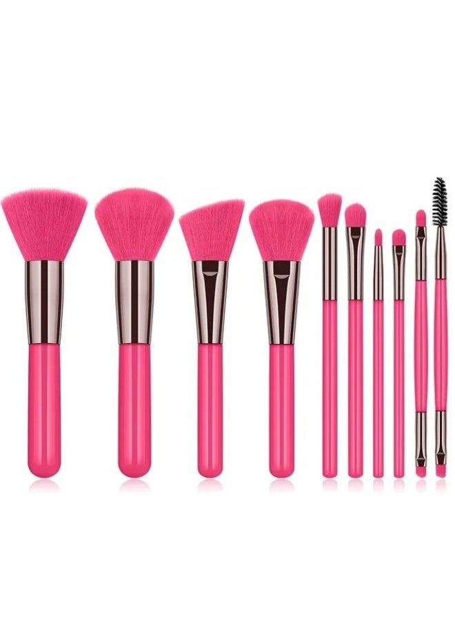 KIKI - Set of 10 Makeup Brushes-Pink - Image 1