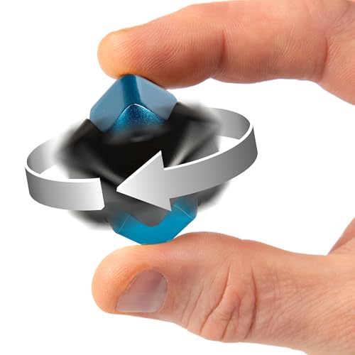 bopster Metal Fidget Spinner Cube Black Blue Anodised Aluminium Sensory Toy for Stress Relief, Focus & Anxiety Perfect for ADHD, Autism, Office Desk Toy, & Birthday Gift for Teens, Kids & Adults - Image 4