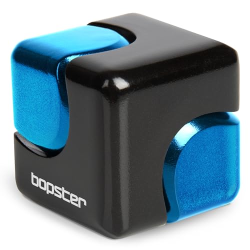 bopster Metal Fidget Spinner Cube Black Blue Anodised Aluminium Sensory Toy for Stress Relief, Focus & Anxiety Perfect for ADHD, Autism, Office Desk Toy, & Birthday Gift for Teens, Kids & Adults - Image 1
