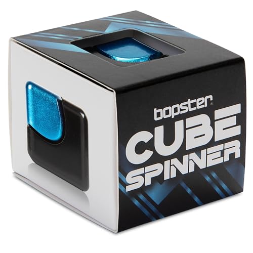 bopster Metal Fidget Spinner Cube Black Blue Anodised Aluminium Sensory Toy for Stress Relief, Focus & Anxiety Perfect for ADHD, Autism, Office Desk Toy, & Birthday Gift for Teens, Kids & Adults - Image 2