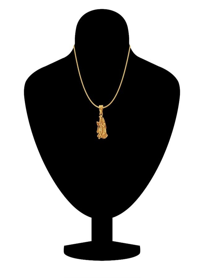 Mahi Exa Collection Radha Krishna Gold Plated Religious God Pendant with Chain for Men & Women PS6012004G - Image 3