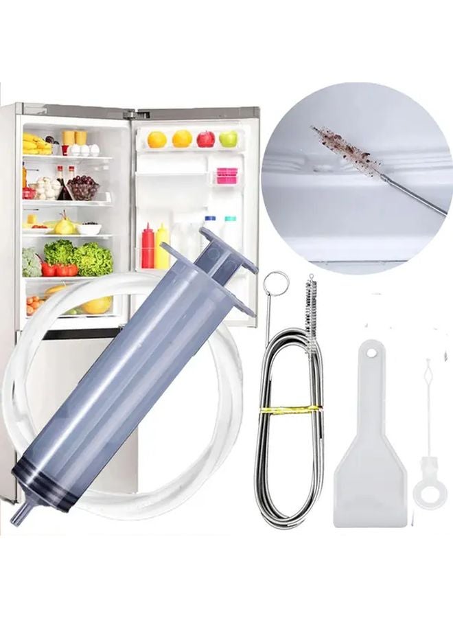 1 Set Refrigerator Drain Clean Brush Dredge Tool Kit With Suction Syringe Hose - Image 3