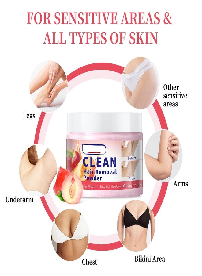 OUPEICHARM Honey Peach Hair Removal Powder For Men & Women,Bikini,Legs,Underarm& Chest,Hand,for All Skin Types,7.76oz - Image 5