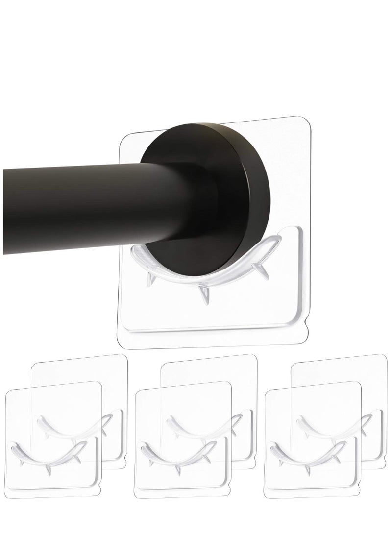 Y&D 6 Piece Adhesive Shower Curtain Rod Holder, Wall Mounted Rods Holder Drill-Free Install, Mount Retainer, No Drilling, Not Include  - Image 1