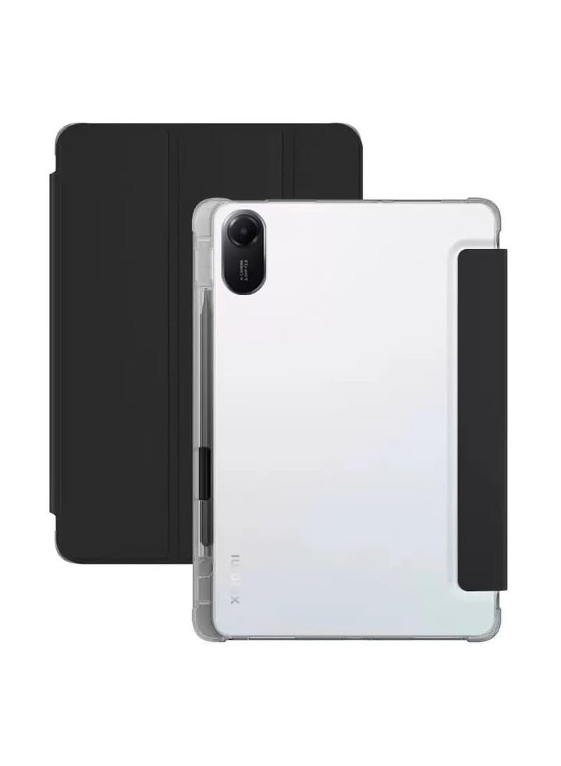 VKL Case Compatible with Xiaomi Redmi Pad 2 11-inch (2025) Tablet, Trifold Stand Shell with Pencil Holder,Leather Clear Back Cover with Automatically Wake Up Sleep (Black) - Image 1
