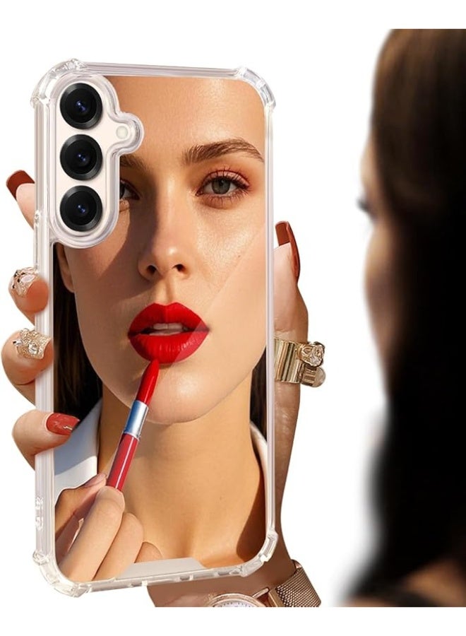 Mirror Case for Samsung Galaxy S25 Plus – Shockproof Makeup Phone Cover for Women, Slim Protective TPU Case with Built-in Mirror, Stylish & Functional for Daily Touch-ups - Image 2