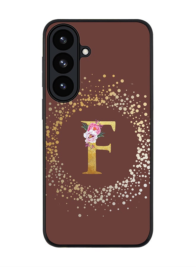 Stylizedd For Samsung Galaxy S26 Plus Case,Slim fit Camera Protection, Shockproof Thin Phone cover  - Custom Monogram Floral - F  (Brown ) - Image 1