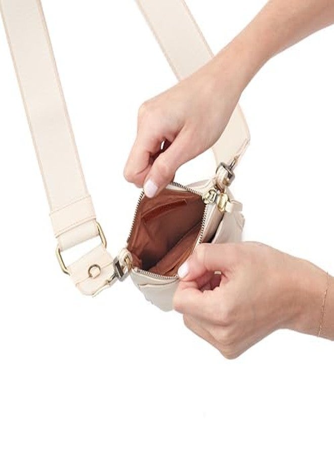 HOBO Cass Leather Phone Crossbody with Adjustable Strap for Gym, Travel, or Everyday - Lightweight and Casual Design for Everyday Essentials, Cream - Image 5