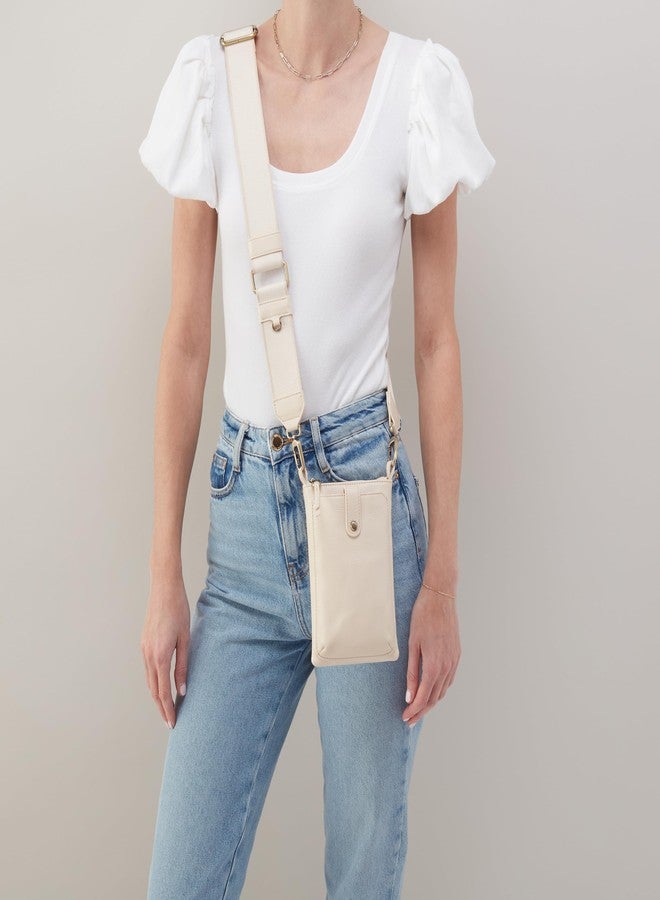 HOBO Cass Leather Phone Crossbody with Adjustable Strap for Gym, Travel, or Everyday - Lightweight and Casual Design for Everyday Essentials, Cream - Image 3