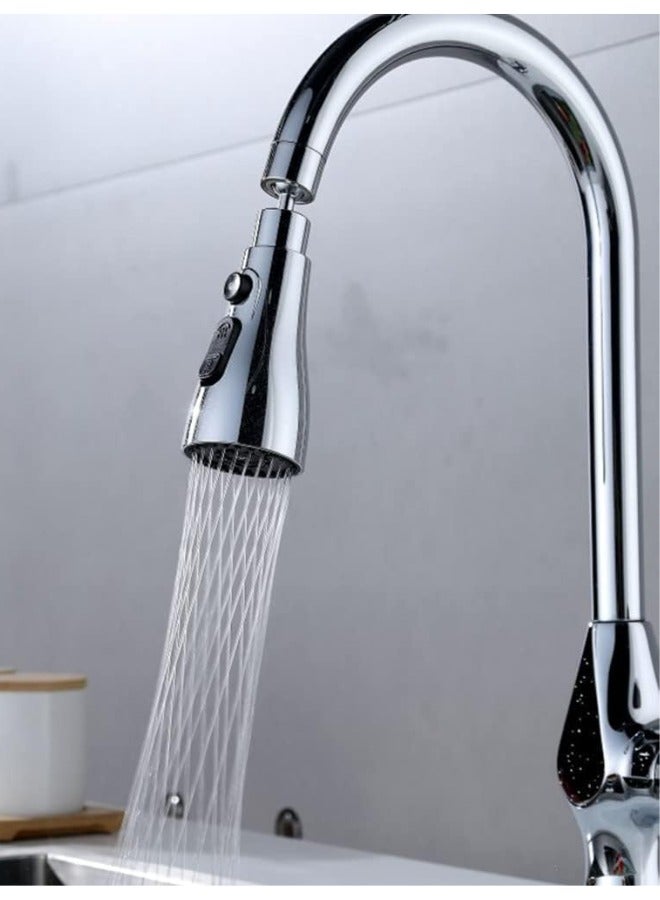 رأس رش قابل للسحب لصنبور المطبخ، مهوية صنبور دوارة 360 درجة، فوهة رش معتمدة بثلاث وظائف، رأس صنبور حوض بديل متوافق مع موين، دلتا، كولر، نيكل مصقول - Image 1